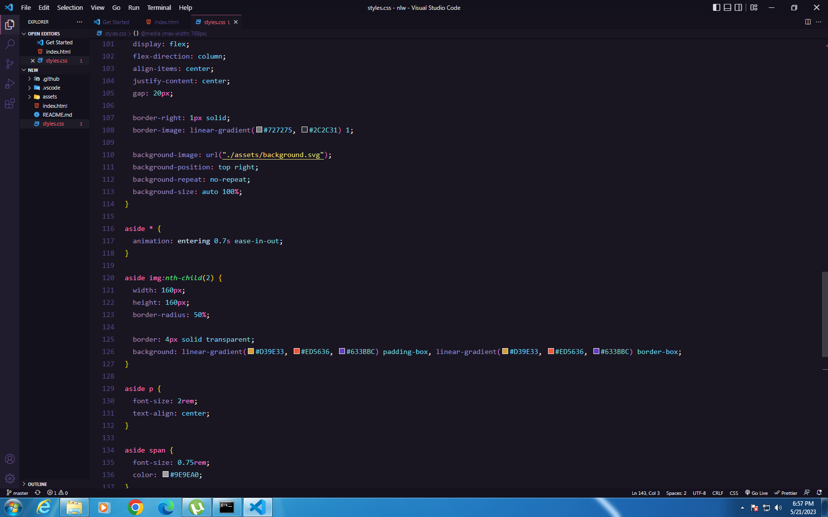 Imagem do codigo css