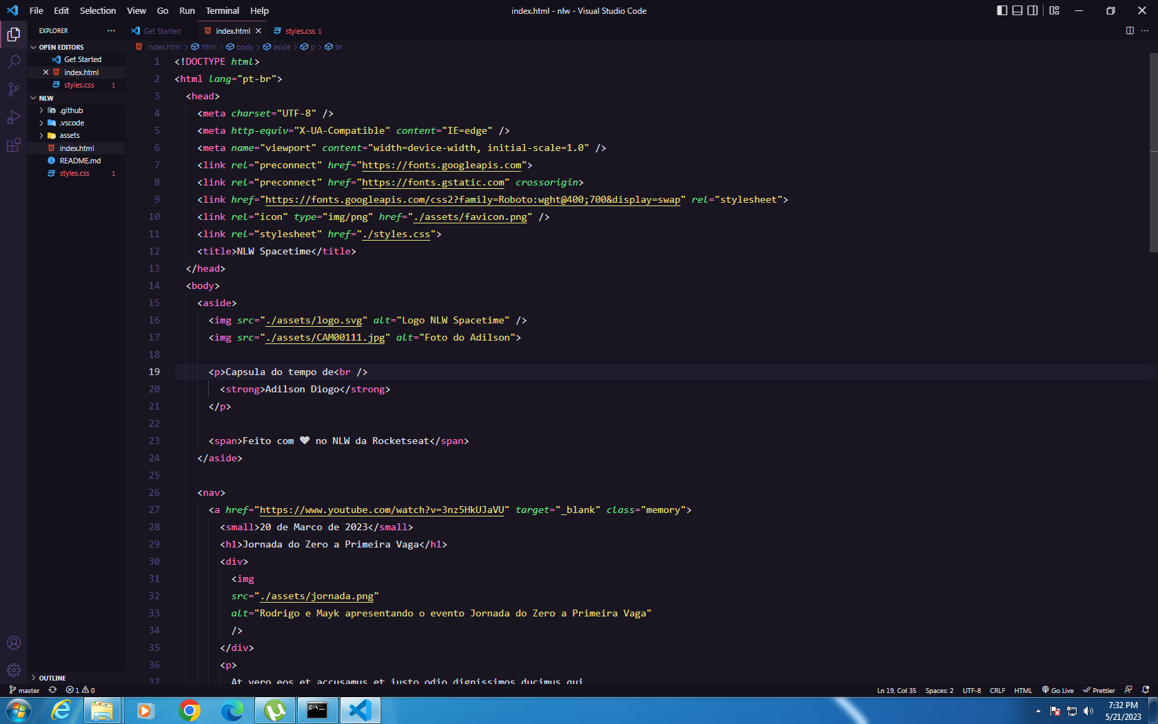 Imagem do codigo html